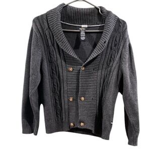 Nautica Boys Dark Gray Double-Breasted Sweater - Dress Your Son in Style! Medium